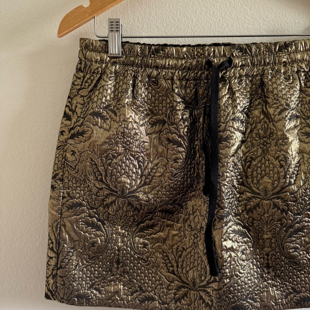 Zadig & Voltaire Metallic Gold Mini Skirt size 38 - Picture 5 of 9
